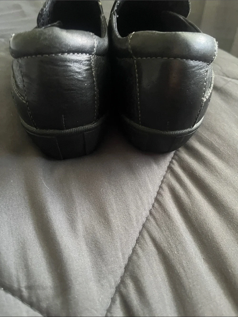 Taos Footwear Black Leather Slip-On Loafers